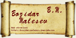 Božidar Malešev vizit kartica